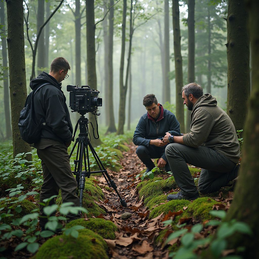 Cercetători monitorizând fauna sălbatică